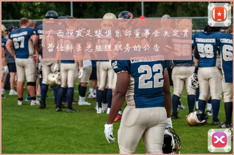 广西恒宸足球俱乐部董事会决定贾蕾仕辞去总经理职务的公告